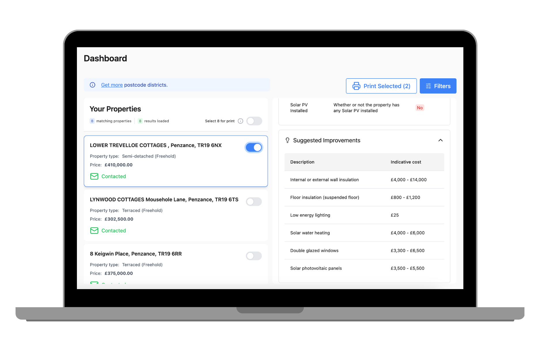 Lead generation platform screenshot